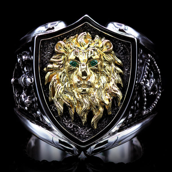 Buy quality 916 Gold Fancy Gent's Lions Face Ring in Ahmedabad